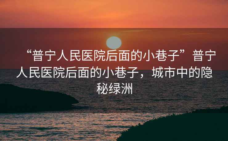 “普寧人民醫院后面的小巷子”普寧人民醫院后面的小巷子，城市中的隱秘綠洲