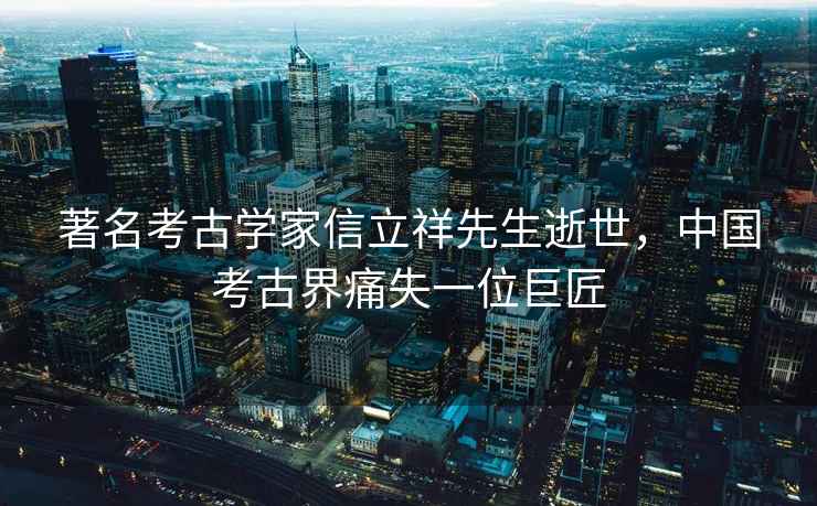 著名考古學家信立祥先生逝世，中國考古界痛失一位巨匠