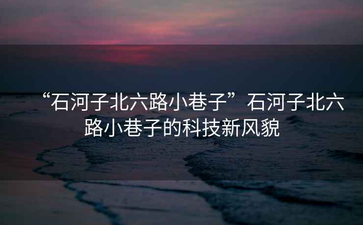 “石河子北六路小巷子”石河子北六路小巷子的科技新風(fēng)貌