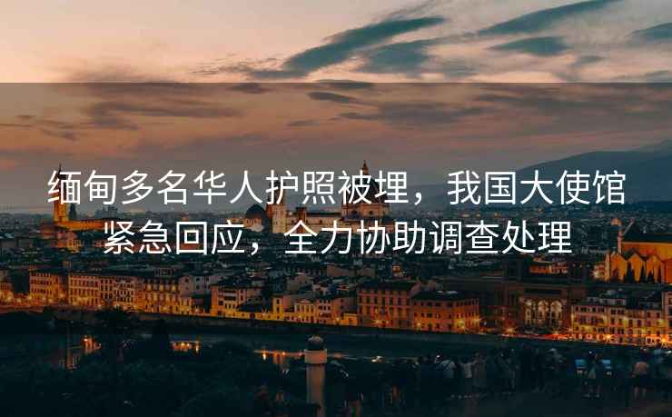 緬甸多名華人護照被埋，我國大使館緊急回應，全力協助調查處理
