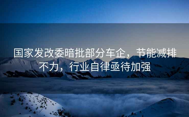 國家發(fā)改委暗批部分車企，節(jié)能減排不力，行業(yè)自律亟待加強