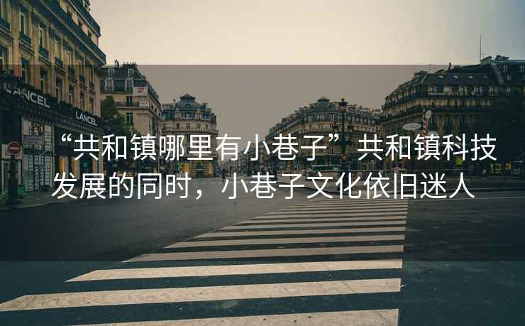 “共和鎮(zhèn)哪里有小巷子”共和鎮(zhèn)科技發(fā)展的同時，小巷子文化依舊迷人