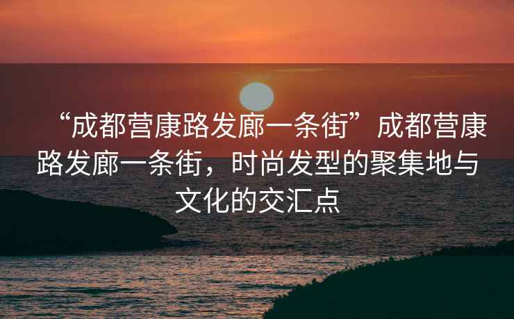 “成都營康路發廊一條街”成都營康路發廊一條街，時尚發型的聚集地與文化的交匯點