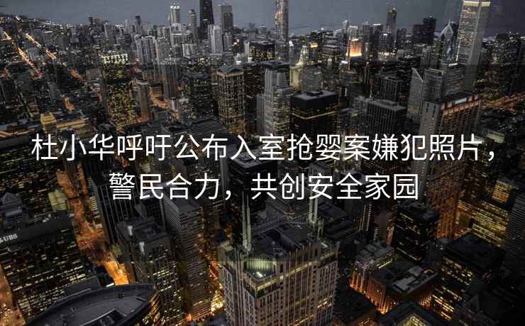 杜小華呼吁公布入室搶嬰案嫌犯照片，警民合力，共創安全家園
