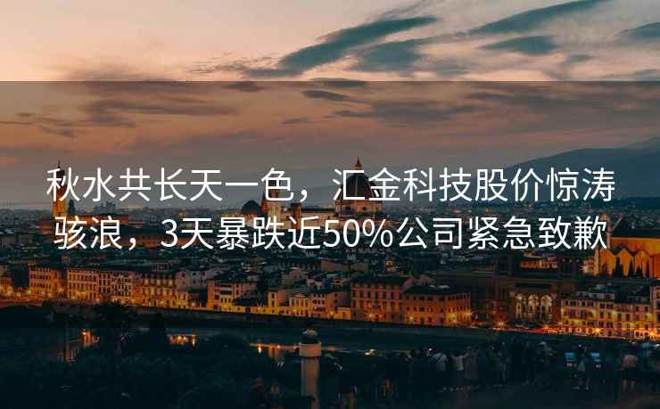 秋水共長天一色，匯金科技股價驚濤駭浪，3天暴跌近50%公司緊急致歉