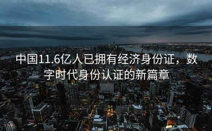 中國11.6億人已擁有經(jīng)濟(jì)身份證，數(shù)字時(shí)代身份認(rèn)證的新篇章