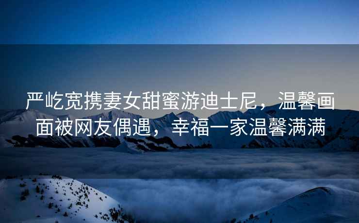 嚴屹寬攜妻女甜蜜游迪士尼，溫馨畫面被網友偶遇，幸福一家溫馨滿滿