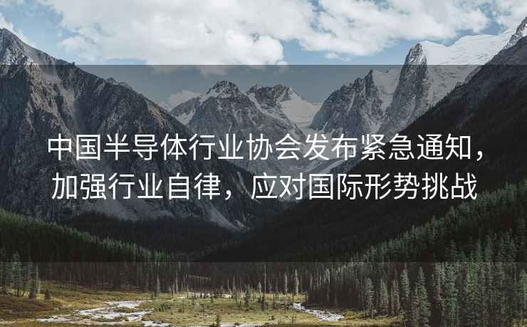 中國(guó)半導(dǎo)體行業(yè)協(xié)會(huì)發(fā)布緊急通知，加強(qiáng)行業(yè)自律，應(yīng)對(duì)國(guó)際形勢(shì)挑戰(zhàn)