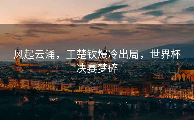 風起云涌，王楚欽爆冷出局，世界杯決賽夢碎