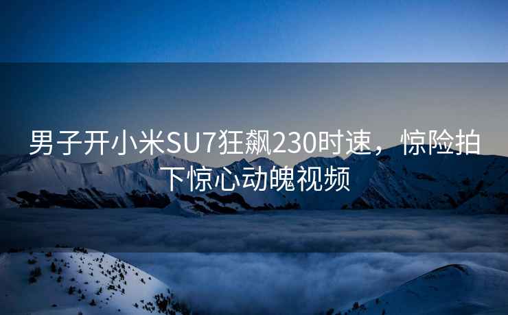 男子開小米SU7狂飆230時(shí)速，驚險(xiǎn)拍下驚心動(dòng)魄視頻