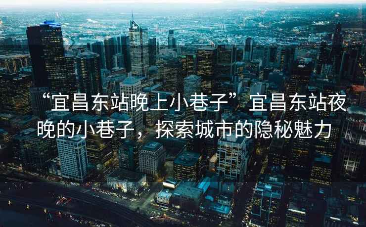 “宜昌東站晚上小巷子”宜昌東站夜晚的小巷子，探索城市的隱秘魅力