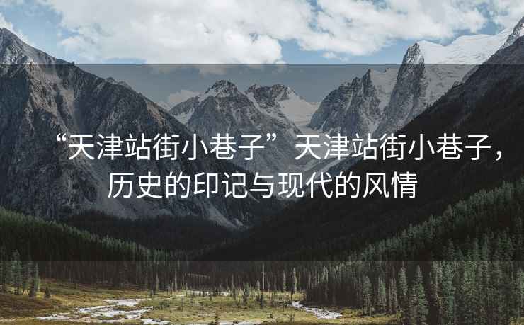 “天津站街小巷子”天津站街小巷子，歷史的印記與現代的風情