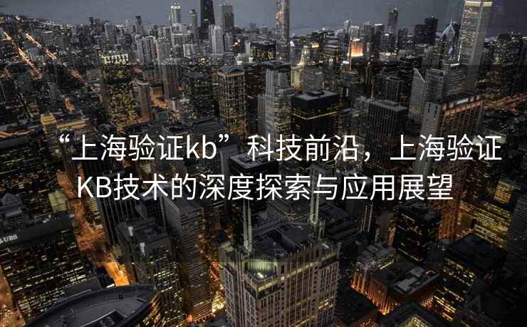 “上海驗證kb”科技前沿，上海驗證KB技術的深度探索與應用展望