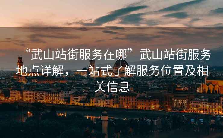 “武山站街服務(wù)在哪”武山站街服務(wù)地點詳解，一站式了解服務(wù)位置及相關(guān)信息