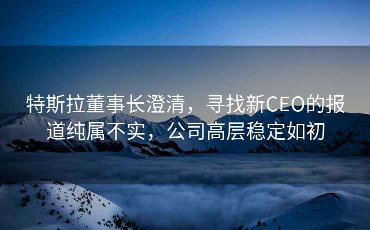 特斯拉董事長澄清，尋找新CEO的報道純屬不實，公司高層穩定如初