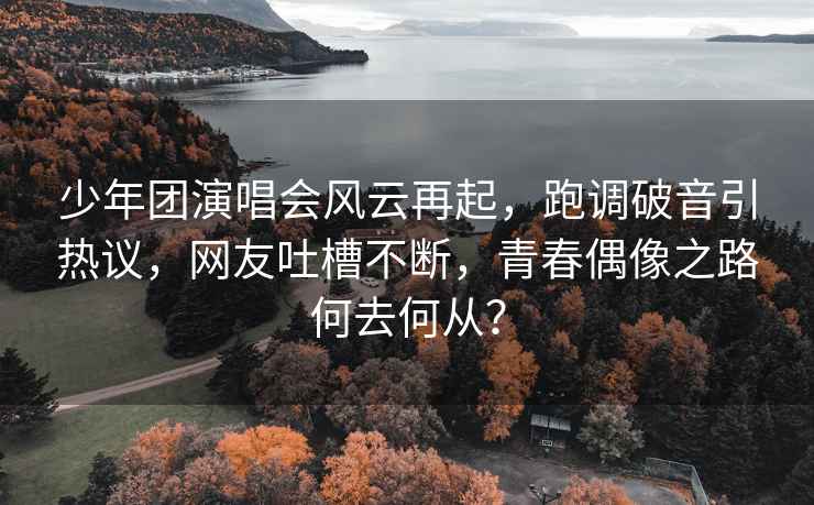 少年團演唱會風云再起，跑調破音引熱議，網友吐槽不斷，青春偶像之路何去何從？
