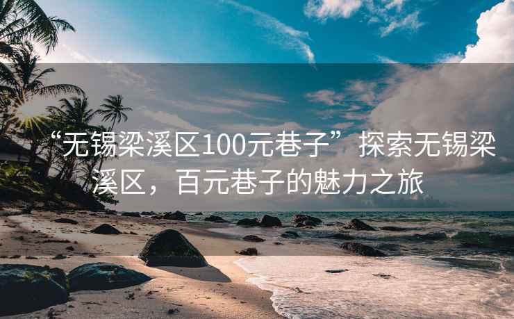 “無錫梁溪區100元巷子”探索無錫梁溪區，百元巷子的魅力之旅