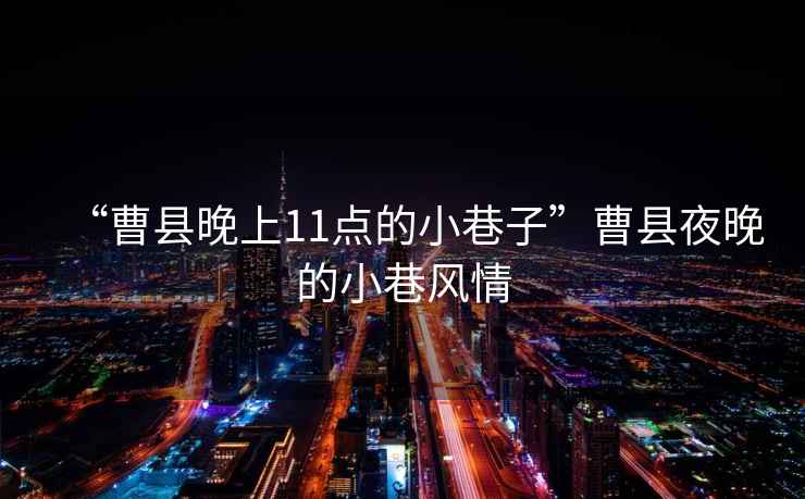 “曹縣晚上11點的小巷子”曹縣夜晚的小巷風情