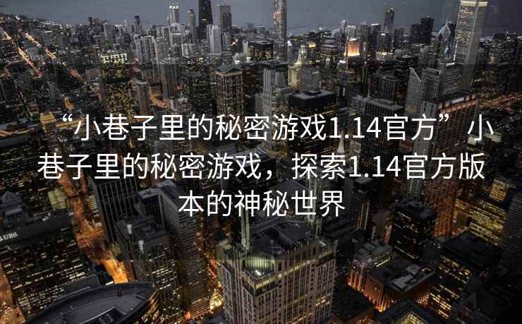 “小巷子里的秘密游戲1.14官方”小巷子里的秘密游戲，探索1.14官方版本的神秘世界