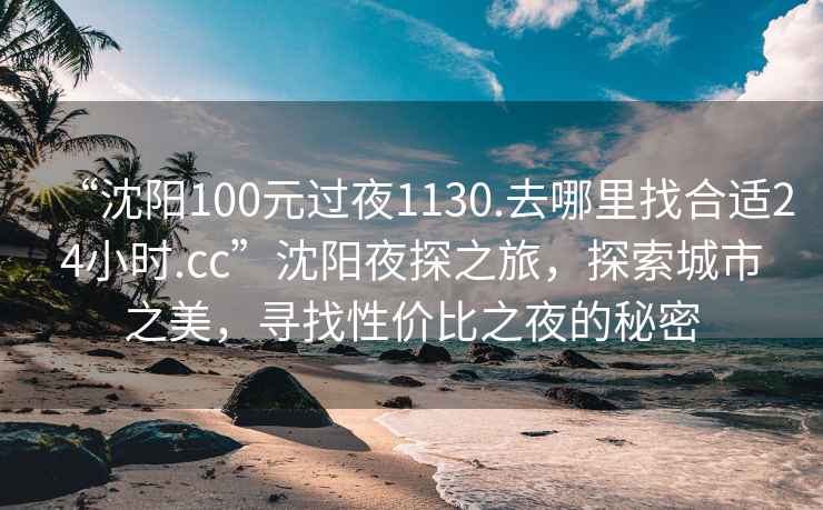 “沈陽100元過夜1130.去哪里找合適24小時.cc”沈陽夜探之旅，探索城市之美，尋找性價比之夜的秘密
