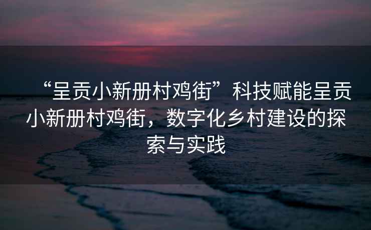 “呈貢小新冊村雞街”科技賦能呈貢小新冊村雞街，數(shù)字化鄉(xiāng)村建設(shè)的探索與實踐