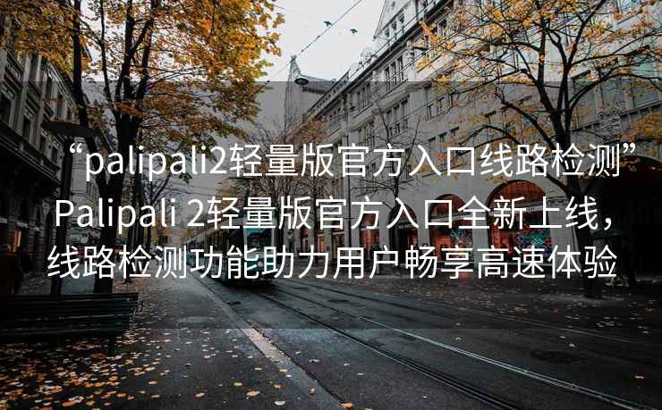 “palipali2輕量版官方入口線路檢測”Palipali 2輕量版官方入口全新上線，線路檢測功能助力用戶暢享高速體驗