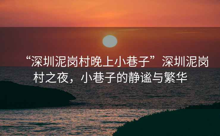 “深圳泥崗村晚上小巷子”深圳泥崗村之夜，小巷子的靜謐與繁華