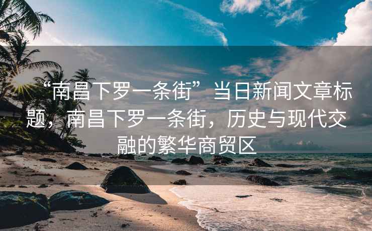 “南昌下羅一條街”當日新聞文章標題，南昌下羅一條街，歷史與現代交融的繁華商貿區