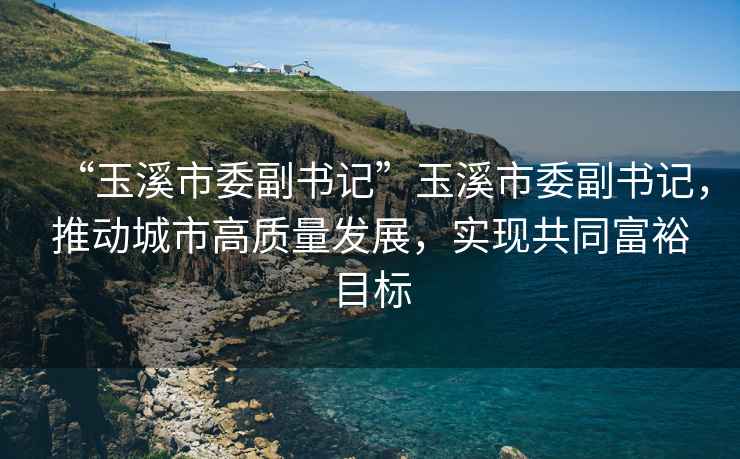 “玉溪市委副書記”玉溪市委副書記，推動城市高質量發展，實現共同富裕目標