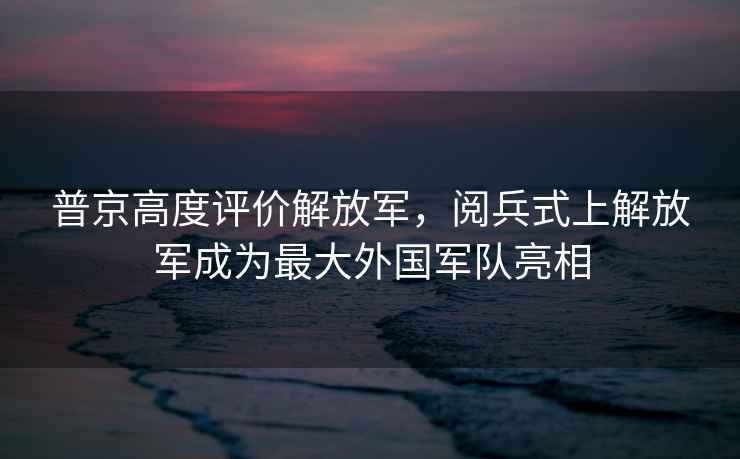普京高度評(píng)價(jià)解放軍，閱兵式上解放軍成為最大外國(guó)軍隊(duì)亮相