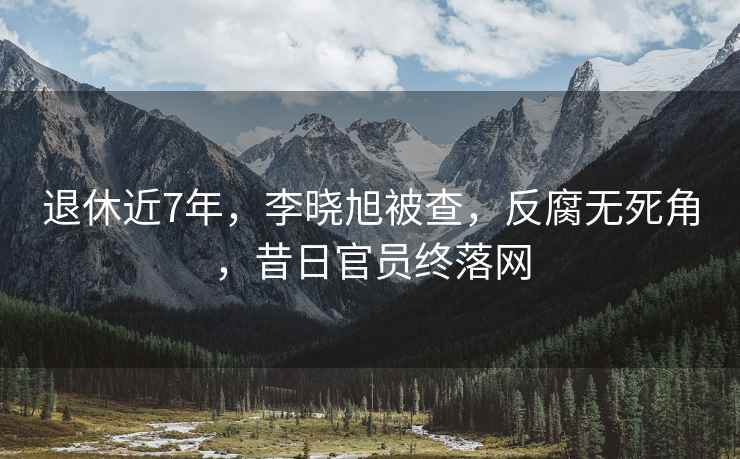 退休近7年，李曉旭被查，反腐無死角，昔日官員終落網