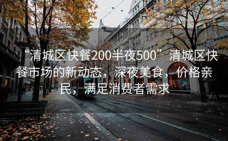 “清城區快餐200半夜500”清城區快餐市場的新動態，深夜美食，價格親民，滿足消費者需求