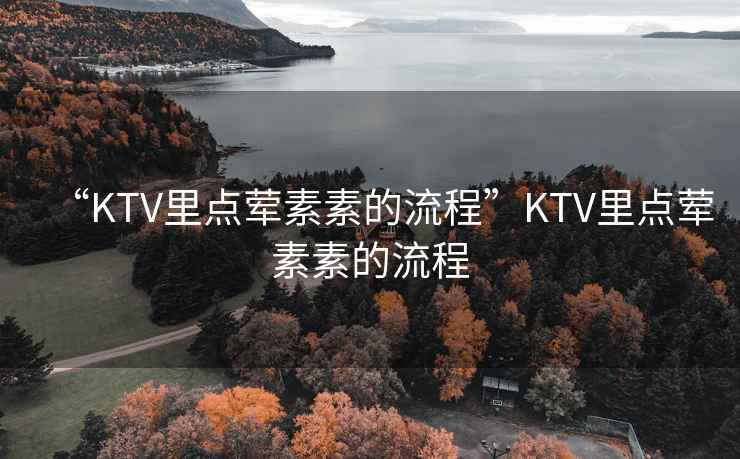 “KTV里點葷素素的流程”KTV里點葷素素的流程