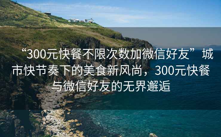 “300元快餐不限次數(shù)加微信好友”城市快節(jié)奏下的美食新風(fēng)尚，300元快餐與微信好友的無界邂逅