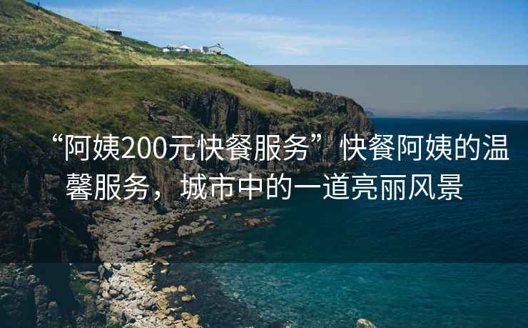“阿姨200元快餐服務”快餐阿姨的溫馨服務，城市中的一道亮麗風景