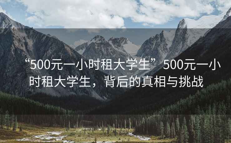 “500元一小時租大學生”500元一小時租大學生，背后的真相與挑戰(zhàn)