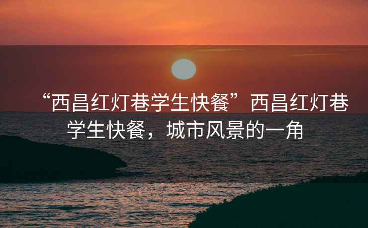 “西昌紅燈巷學生快餐”西昌紅燈巷學生快餐，城市風景的一角