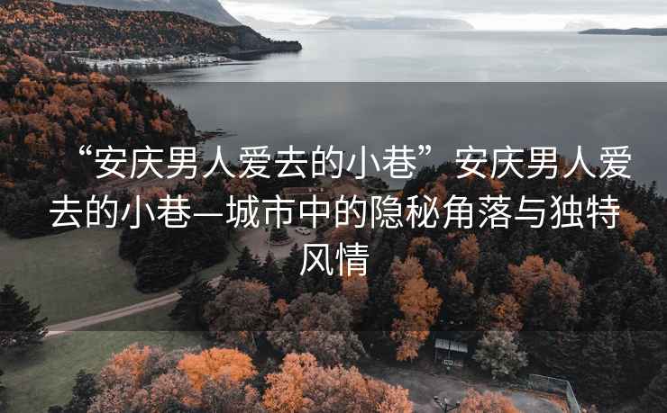 “安慶男人愛去的小巷”安慶男人愛去的小巷—城市中的隱秘角落與獨特風情