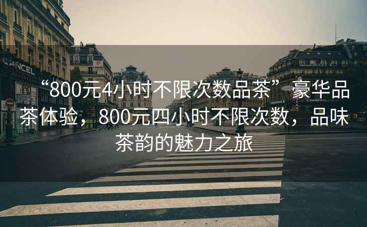“800元4小時不限次數品茶”豪華品茶體驗，800元四小時不限次數，品味茶韻的魅力之旅