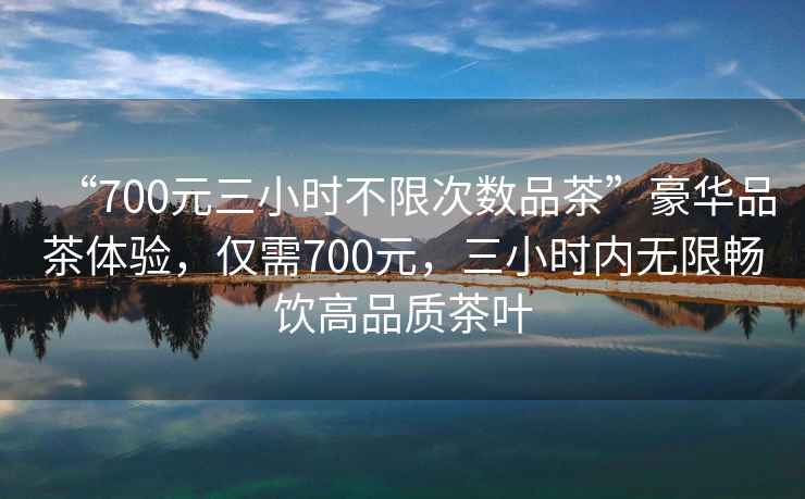 “700元三小時不限次數(shù)品茶”豪華品茶體驗(yàn)，僅需700元，三小時內(nèi)無限暢飲高品質(zhì)茶葉